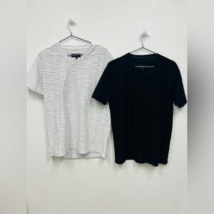 ENVY Bundle: White (L) & Black (XL) Textured V-Neck Tees